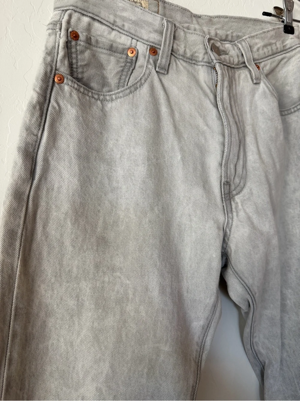 Levis Premium 551 Z Mens 28x32 Gray Acid Authentic Straight 80s Ankle 5 Pocket